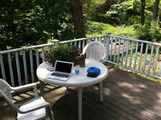 newly setup outdoor home office (licensed CC BY by Blake Patterson)