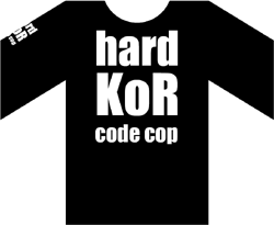 Code Cop T-shirt reading Hard KoR Code Cop